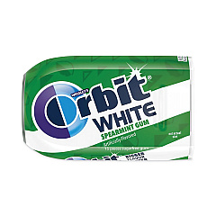 Orbit White Sugar-Free Gum, Spearmint, 15 Pieces/Pack, 9 Packs/Box (20902548)