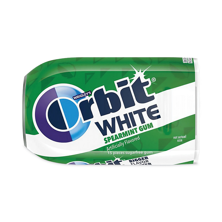 Orbit White Sugar-Free Gum, Spearmint, 15 Pieces/Pack, 9 Packs/Box (20902548)