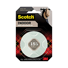 Scotch Foam Mounting Double-Sided Tape, Permanent, Holds Up to 2 lbs, 0.5 x 75, White (110)