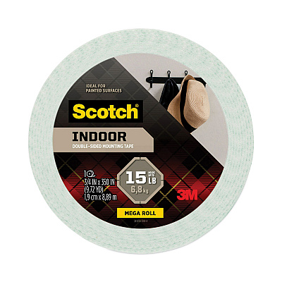 Scotch Permanent High-Density Foam Mounting Tape, Holds Up to 2 lbs, 0.75 x 350, White (110LONG)