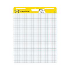 Post-it Easel Pads Super Sticky Vertical-Orientation Self-Stick Easel Pad Value Pack, Quadrille Rule (1 sq/in), 25 x 30, White, 30 Sheets, 4/Carton (560VAD4PK)