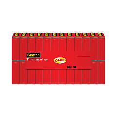 Scotch Transparent Tape, 1" Core, 0.75" x 83.33 ft, Transparent, 24/Pack (600K24)