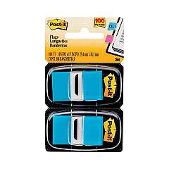 Post-it Flags Standard Page Flags in Dispenser, Bright Blue, 100 Flags/Dispenser (680BB2)