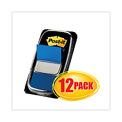 Post-it Flags Marking Page Flags in Dispensers, Blue, 50 Flags/Dispenser, 12 Dispensers/Pack (680BE12)