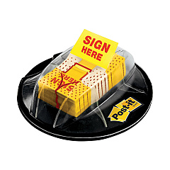 Post-it Flags Page Flags in Dispenser, "Sign Here", Yellow, 200 Flags/Dispenser (680HVSH)
