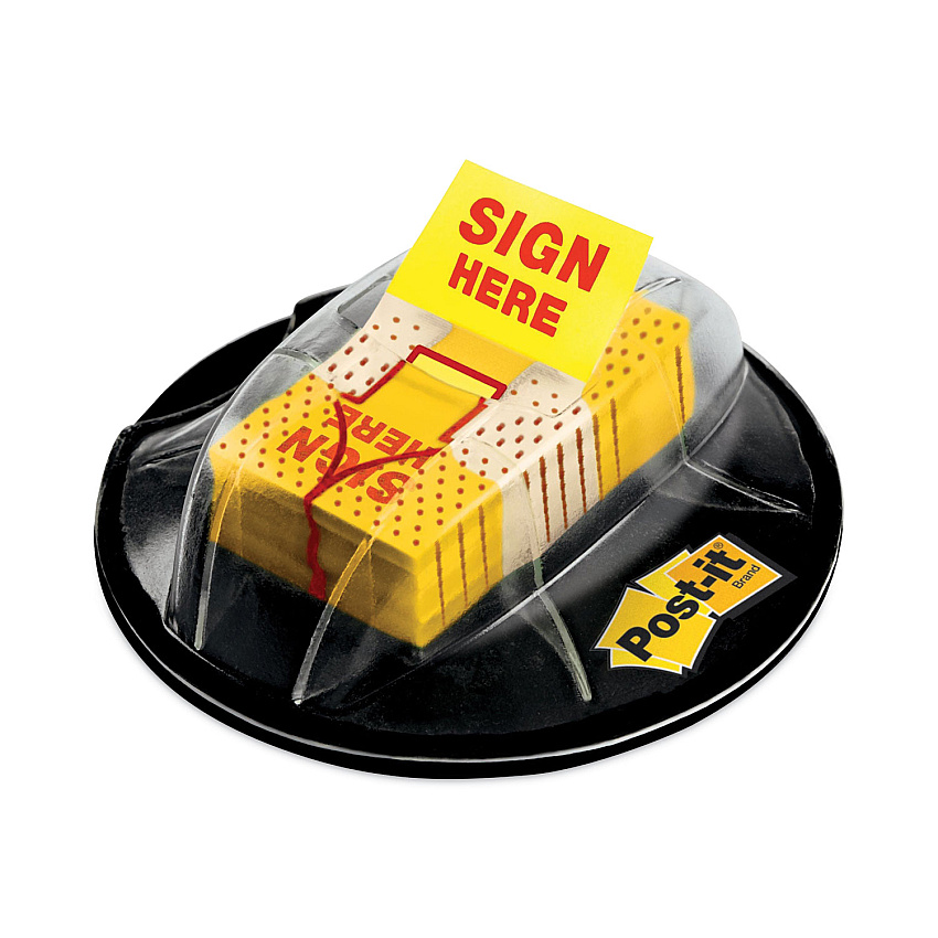Post-it Flags Page Flags in Dispenser, "Sign Here", Yellow, 200 Flags/Dispenser (680HVSH)