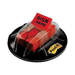 Post-it Flags High Volume Flag Dispenser, "Sign Here", Red, 200 Flags/Dispenser (680HVSHR)