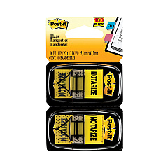 Post-it Flags Arrow Message 1" Page Flags, "Notarize," Yellow, 50 Flags/Dispenser, 2 Dispensers/Pack (680NZ2)
