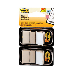 Post-it Flags Standard Page Flags in Dispenser, White, 50 Flags/Dispenser, 2 Dispensers/Pack (680WE2)