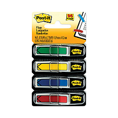 Post-it Flags Arrow 0.5" Page Flags, Assorted Primary, 24/Color, 96 Flags/Pack (684ARR3)