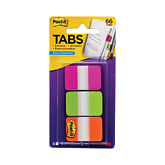 Post-it Tabs 1" Tabs, 1/5-Cut Tabs, Assorted Brights, 1" Wide, 66/Pack (686PGO)