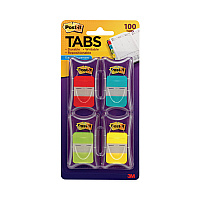 Post-it Tabs 1" Tabs, 1/5-Cut Tabs, Assorted Colors, 1" Wide, 100/Pack (686RALY)