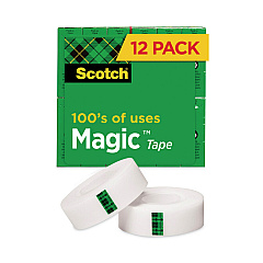 Scotch Magic Tape Value Pack, 1" Core, 0.75" x 83.33 ft, Clear, 12/Pack (810K12)