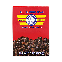 Lion California Seedless Raisins, 1.5 oz Box, 36/Pack (30801001)