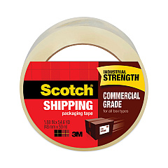 Scotch 3750 Commercial Grade Packaging Tape, 3" Core, 1.88" x 54.6 yds, Clear