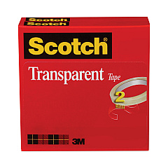 Scotch Transparent Tape, 3" Core, 0.5" x 72 yds, Transparent, 2/Pack (6002P1272)