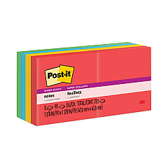 Post-it Notes Super Sticky Pads in Playful Primary Collection Colors, 2" x 2", 90 Sheets/Pad, 8 Pads/Pack (6228SSAN)