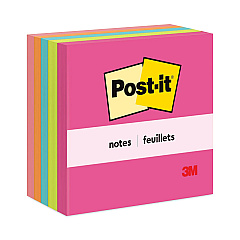 Post-it Notes Original Pads in Poptimistic Collection Colors, 3" x 3", 100 Sheets/Pad, 5 Pads/Pack (6545PK)