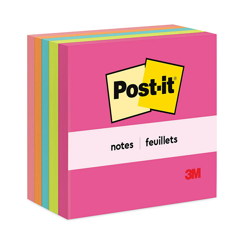 Post-it Notes Original Pads in Poptimistic Collection Colors, 3" x 3", 100 Sheets/Pad, 5 Pads/Pack (6545PK)