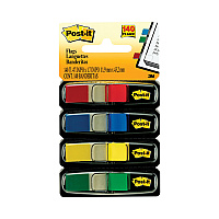 Post-it Flags Small Page Flags in Dispensers, 0.5 x 1.75, Assorted Primary, 35/Color, 4 Dispensers/Pack (6834)