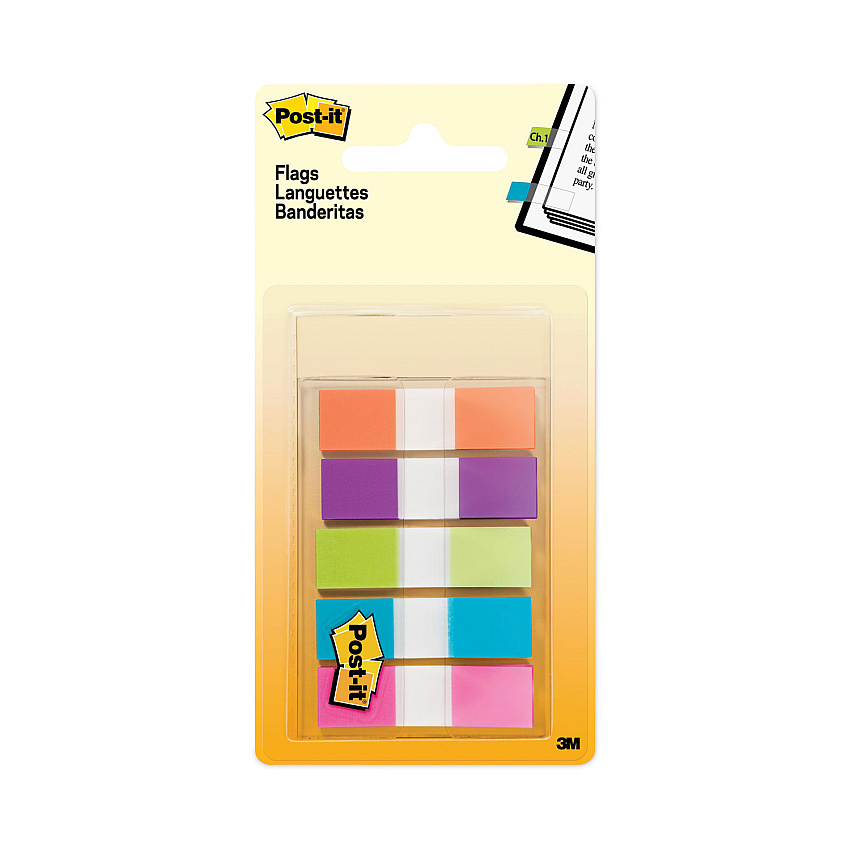 Post-it Flags Page Flags in Portable Dispenser, Assorted Brights, 5 Dispensers, 20 Flags/Color (6835CB2)