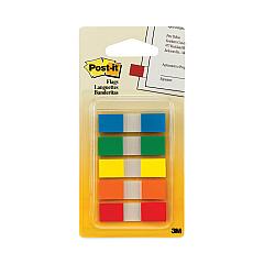 Post-it Flags Page Flags in Portable Dispenser, Assorted Primary, 20 Flags/Color, 100 Flags/Pack (6835CF)