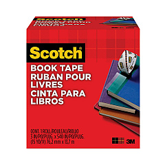 Scotch Book Tape, 3" Core, 3" x 15 yds, Clear (8453)