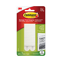 Command Picture Hanging Strips, Removable, Holds Up to 4 lbs per Pair, 0.5 x 3.63, White, 4 Pairs/Pack (17206ES)