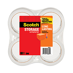 Scotch Storage Tape, 3" Core, 1.88" x 54.6 yds, Clear, 4/Pack (36504)