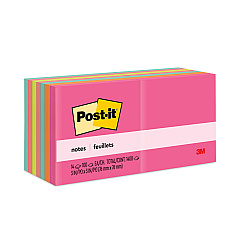 Post-it Notes Original Pads in Poptimistic Colors, Value Pack, 3" x 3", 100 Sheets/Pad, 14 Pads/Pack (65414AN)