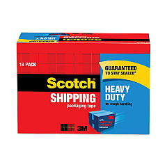 Scotch 3850 Heavy-Duty Packaging Tape Cabinet Pack, 3" Core, 1.88" x 54.6 yds, Clear, 18/Pack (385018CP)