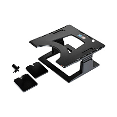 3M Adjustable Notebook Riser, 13" x 13" x 4" to 6", Black, Supports 20 lbs (LX500)