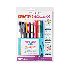 Tombow Creative Notetaking Kit, 0.7mm Ballpoint Pen, 0.5mm HB Pencil, (4) Bullet/Chisel Tip Markers,(3) Chisel/Fine Tip Highlighters (56301)