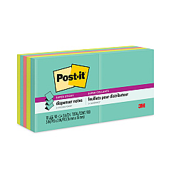 Post-it Dispenser Notes Super Sticky Pop-up 3 x 3 Note Refill, 3" x 3", Supernova Neons Collection Colors, 90 Sheets/Pad, 10 Pads/Pack (R33010SSMIA)