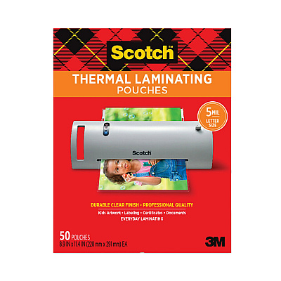 Scotch Laminating Pouches, 5 mil, 9" x 11.5", Gloss Clear, 50/Pack (TP585450)