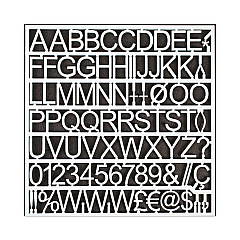 MasterVision White Plastic Set of Letters, Numbers and Symbols, Uppercase, 1" Dia. (CAR1002)