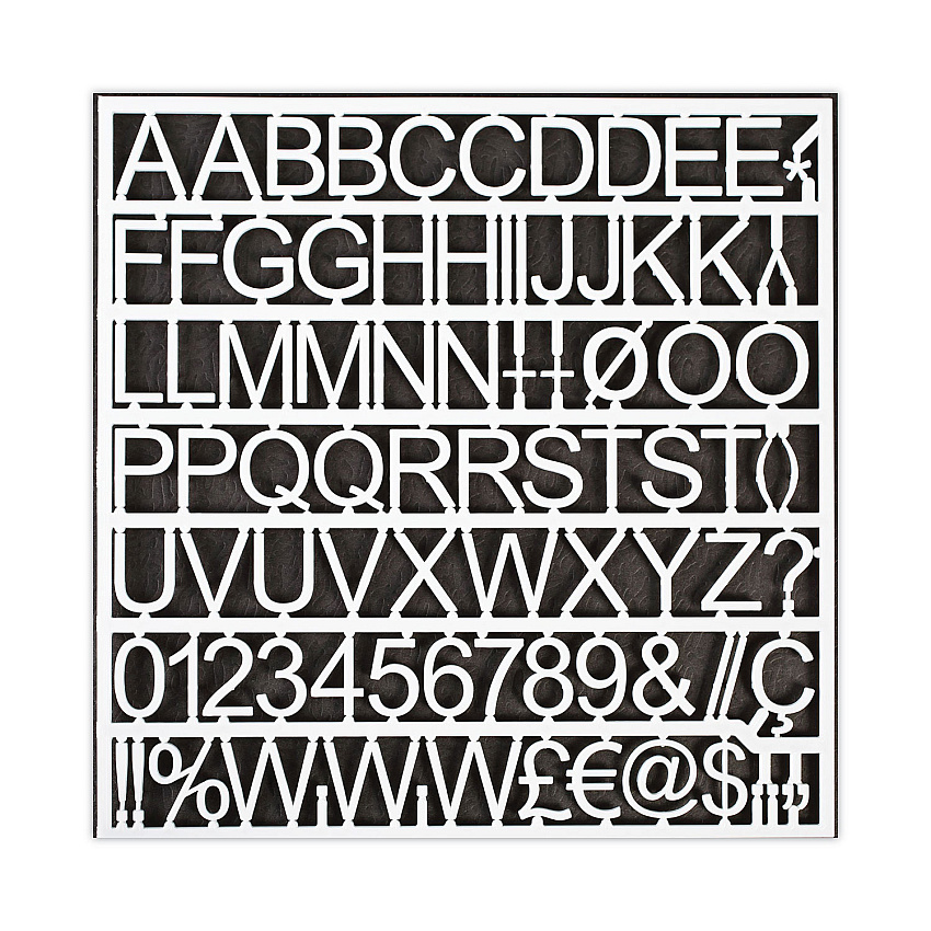 MasterVision White Plastic Set of Letters, Numbers and Symbols, Uppercase, 1" Dia. (CAR1002)