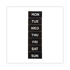 MasterVision Interchangeable Magnetic Board Accessories, Days of Week, Black/White, 2" x 1" (FM1007)