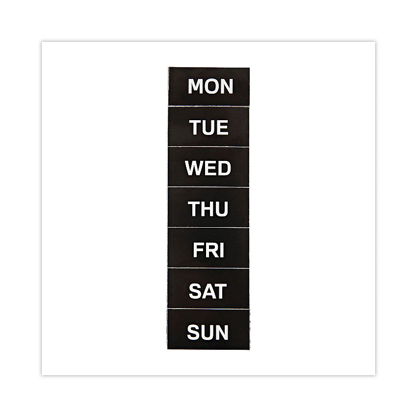 MasterVision Interchangeable Magnetic Board Accessories, Days of Week, Black/White, 2" x 1" (FM1007)