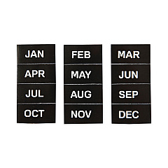 MasterVision Interchangeable Magnetic Board Accessories, Months of Year, Black/White, 2" x 1" (FM1108)
