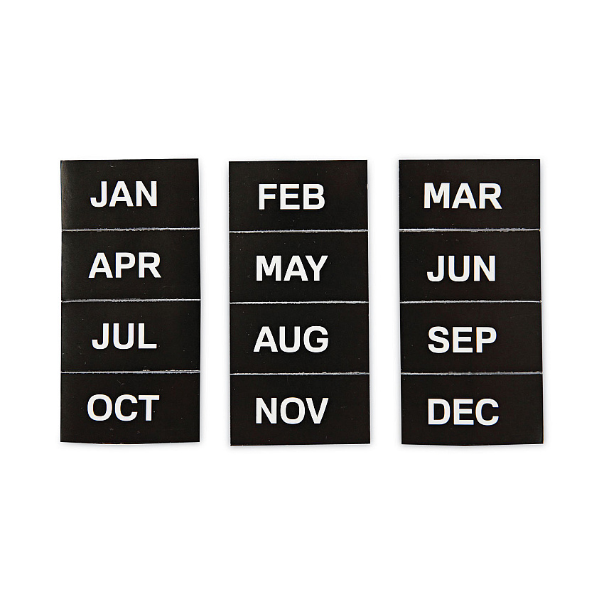 MasterVision Interchangeable Magnetic Board Accessories, Months of Year, Black/White, 2" x 1" (FM1108)