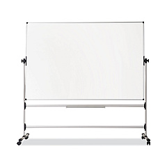 MasterVision Earth Silver Easy Clean Revolver Dry Erase Board, 36 x 48, White, Steel Frame (RQR0221)