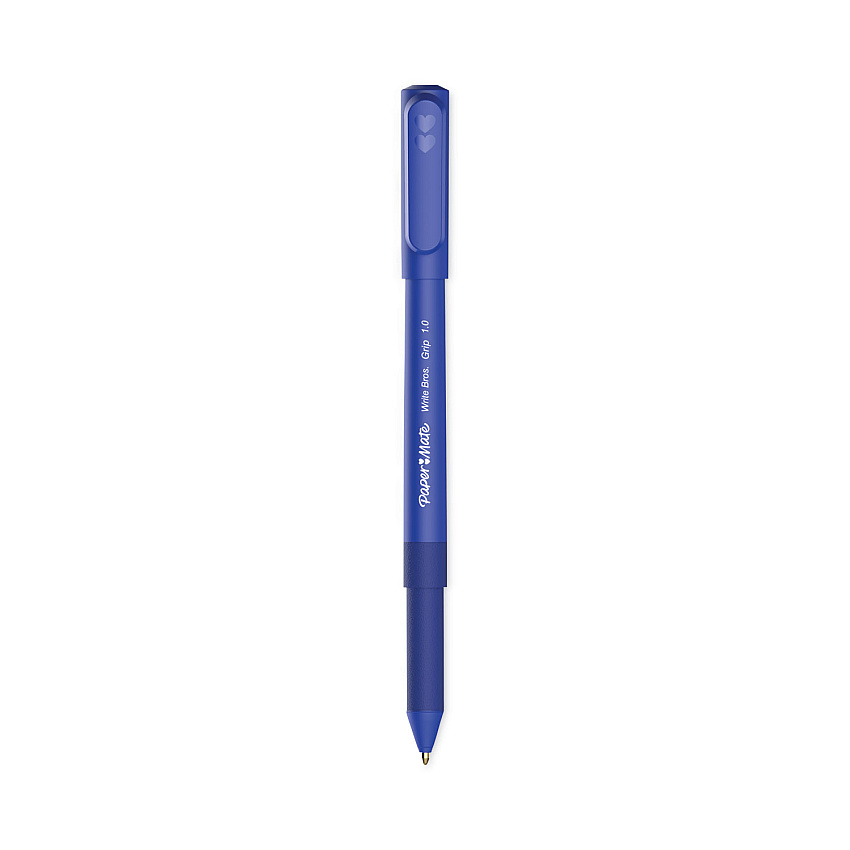 Paper Mate Write Bros. Grip Ballpoint Pen, Stick, Medium 1 mm, Blue Ink, Blue Barrel, Dozen (2124506)