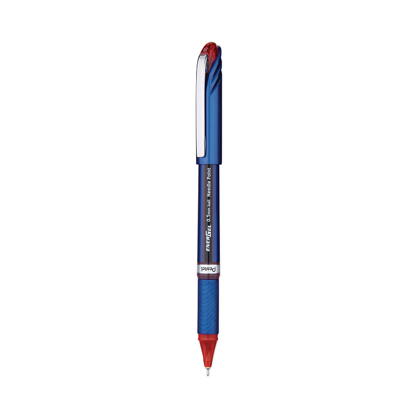 Pentel EnerGel NV Gel Pen, Stick, Fine 0.5 mm Needle Tip, Red Ink, Red Barrel, Dozen (BLN25B)