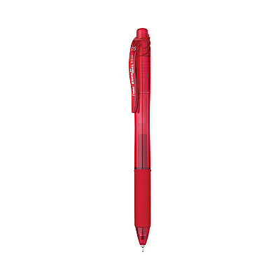 Pentel EnerGel-X Gel Pen, Retractable, Fine 0.5 mm Needle Tip, Red Ink, Red Barrel, Dozen (BLN105B)