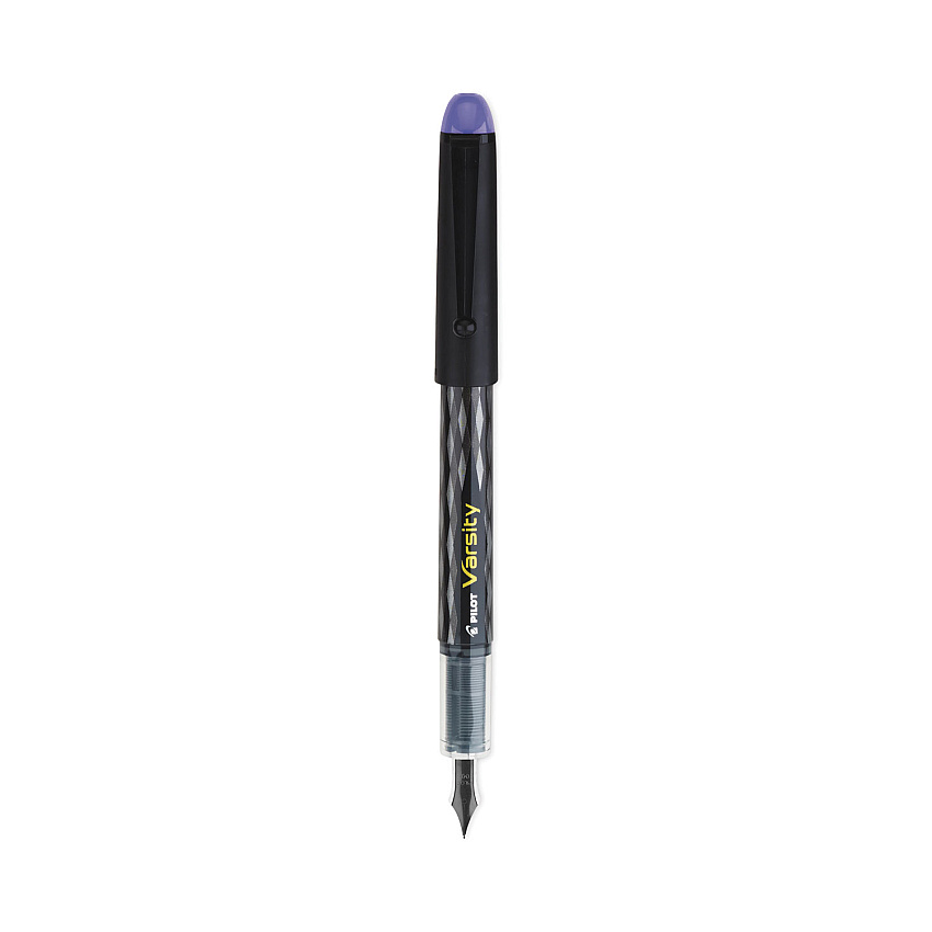 Pilot Varsity Fountain Pen, Medium 1 mm, Purple Ink, Gray Pattern Wrap (90008)