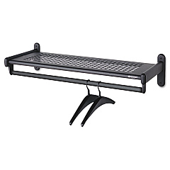 Quartet Metal Wall Shelf Rack, Powder Coated Textured Steel, 36w x 14.5d x 6h, Black (20403)