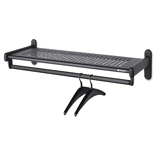 Quartet Metal Wall Shelf Rack, Powder Coated Textured Steel, 36w x 14.5d x 6h, Black (20403)