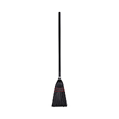 Boardwalk Flag Tipped Poly Lobby Brooms, Flag Tipped Poly Bristles, 38" Overall Length, Natural/Black, 12/Carton (BWK951BP)