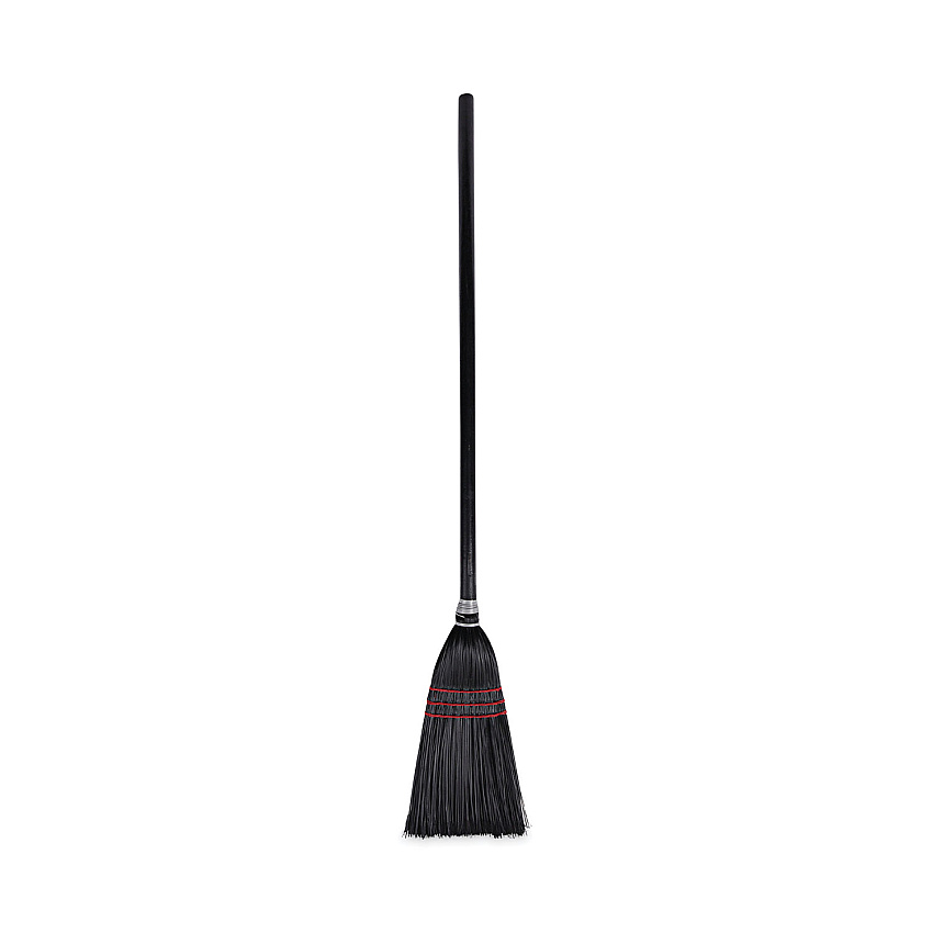 Boardwalk Flag Tipped Poly Lobby Brooms, Flag Tipped Poly Bristles, 38" Overall Length, Natural/Black, 12/Carton (BWK951BP)